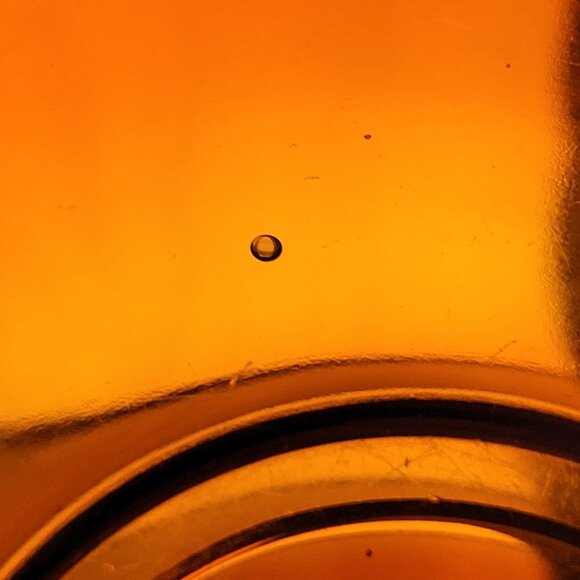 Vtg US Glass Tiffin #8076 Tangerine Amberina Open Work Ribbon Console Bowl *Read - Picture 8 of 13